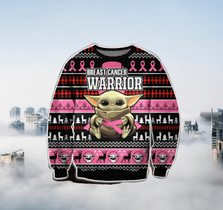 Baby Yoda Breast Cancer Ugly Christmas Sweater Baby Yoda Breast Cancer Ugly Christmas Sweater