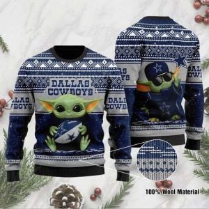 Baby Yoda Dallas Cowboys Ugly Christmas Sweater