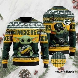 Baby Yoda Green Bay Packers Ugly Christmas Sweater Baby Yoda Green Bay Packers Ugly Christmas Sweater