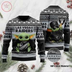 Baby Yoda Las Vegas Raiders Christmas For Fans Ugly Christmas Sweater