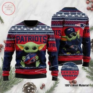 Baby Yoda New England Patriots Christmas For Fans Ugly Christmas Sweater