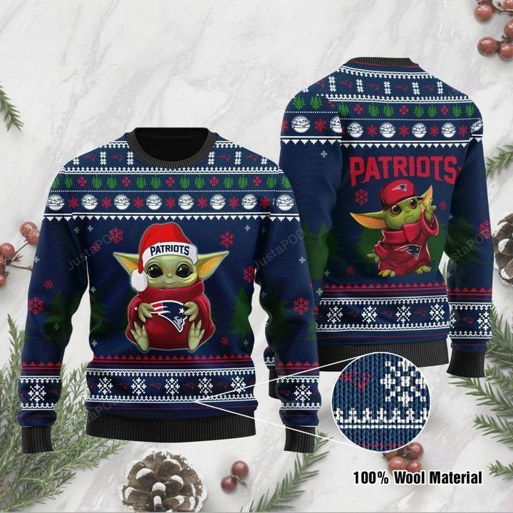 Baby Yoda New England Patriots Ugly Christmas Sweater Baby Yoda New England Patriots Ugly Christmas Sweater