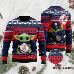 Baby Yoda New York Yankees Ugly Christmas Sweater