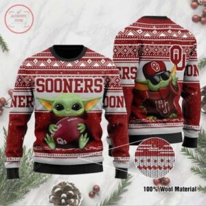 Baby Yoda Oklahoma Sooners Christmas For Yoda Lovers Ugly Christmas Sweater