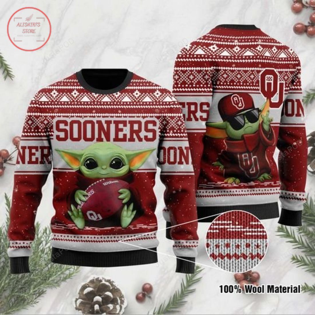 Baby Yoda Oklahoma Sooners Christmas For Yoda Lovers Ugly Christmas Sweater Baby Yoda Oklahoma Sooners Christmas For Yoda Lovers Ugly Christmas Sweater