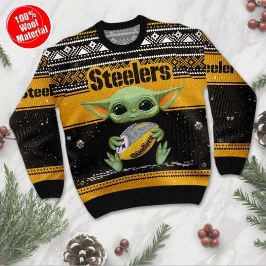 Baby Yoda Pittsburgh Steelers Christmas For Fans Ugly Christmas Sweater Baby Yoda Pittsburgh Steelers Christmas For Fans Ugly Christmas Sweater