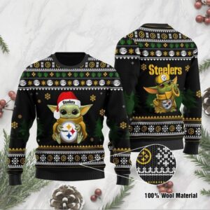 Baby Yoda Pittsburgh Steelers For Fans Ugly Christmas Sweater