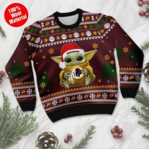 Baby Yoda Washington Redskins For Unisex Ugly Christmas Sweater