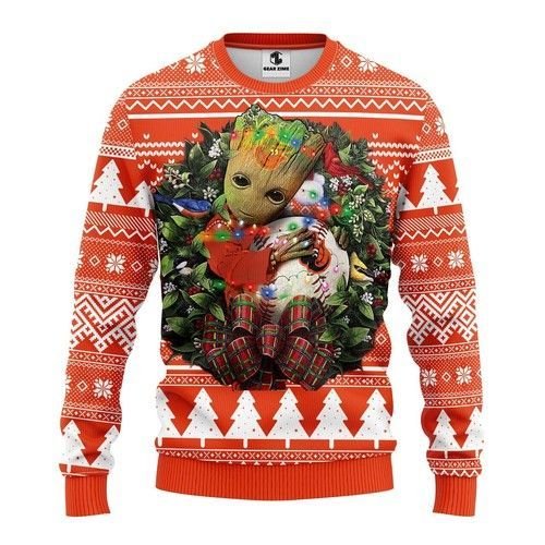 Baltimore Orioles Groot Hug Ugly Christmas Sweater Baltimore Orioles Groot Hug Ugly Christmas Sweater