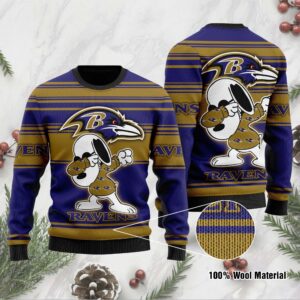 Baltimore Ravens D Full Printed Sweater Shirt For Football Fan NFL Jersey Ugly Christmas Sweater