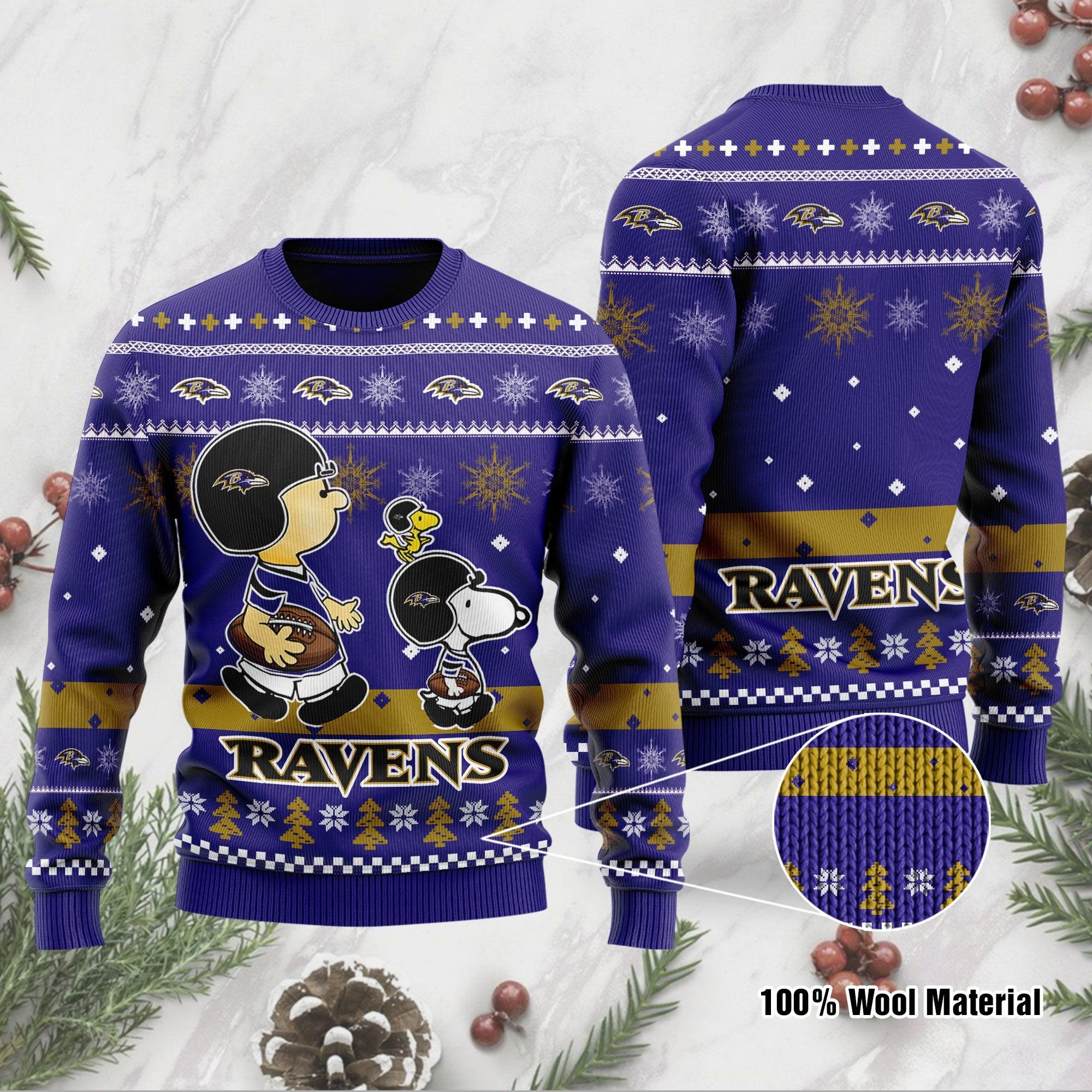 Baltimore Ravens Funny Charlie Brown Peanuts Snoopy Ugly Christmas Sweater Baltimore Ravens Funny Charlie Brown Peanuts Snoopy Ugly Christmas Sweater