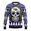Baltimore Ravens Skull Flower For Unisex Ugly Christmas Sweater