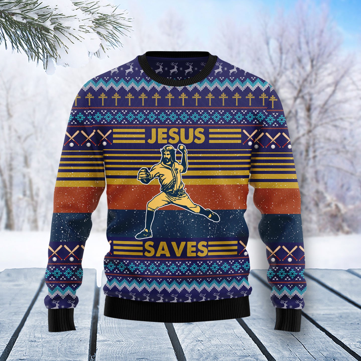 Baseball Jesus Save T1811 Ugly Christmas Sweater unisex womens & mens Baseball Jesus Save T1811 Ugly Christmas Sweater unisex womens & mens