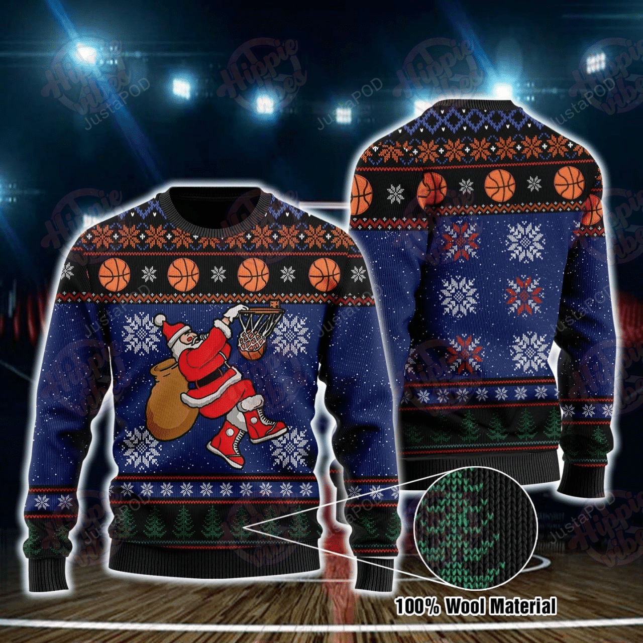 Basketball Santa Clause Ugly Christmas Sweater Basketball Santa Clause Ugly Christmas Sweater