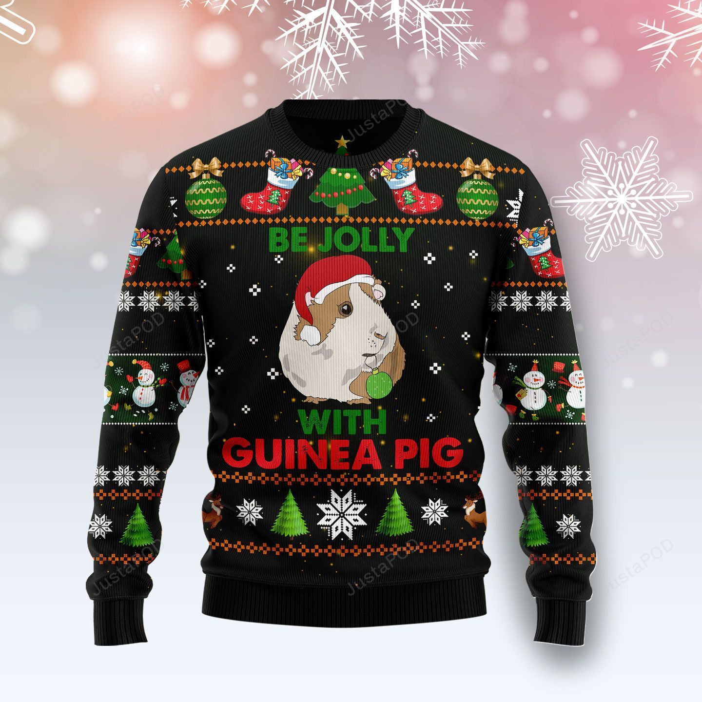 Be Jolly With Guinea Pig Ugly Christmas Sweater Be Jolly With Guinea Pig Ugly Christmas Sweater