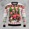 Beagle Red Truck Ugly Christmas Sweater