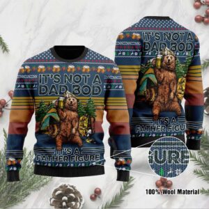 Bear And Beer It’s Not A Dad Bod Funny Ugly Christmas Sweater