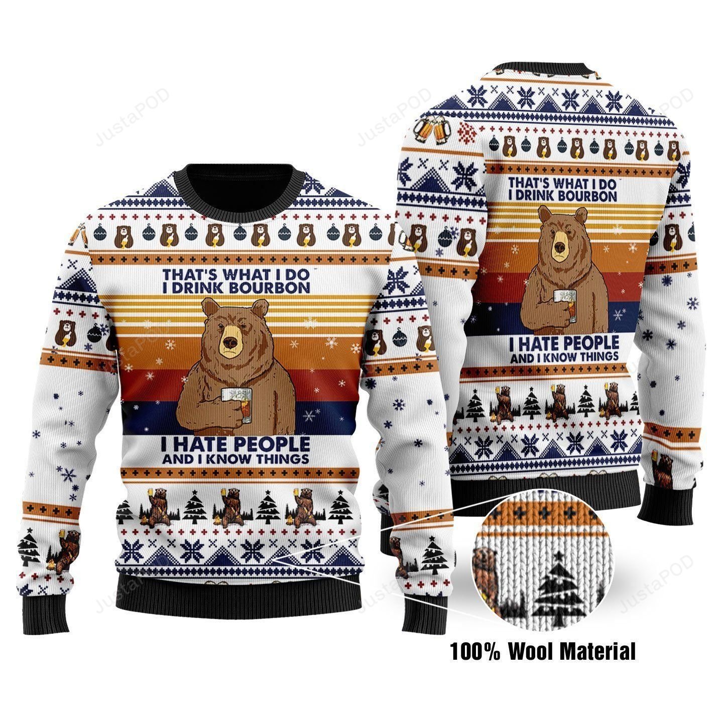 Bear I Hate People Ugly Christmas Sweater Bear I Hate People Ugly Christmas Sweater