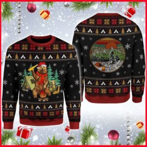 Bear Scarf Camping Ugly Sweater