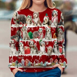 Bearded Collie Snow Christmas Ugly Sweater