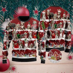 Bearded Collie Ugly Christmas Sweater For Bearded Collie Lovers On National Ugly Christmas Sweater