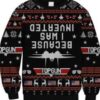 Because I Was Inverted Top Gun Ugly Christmas Sweater