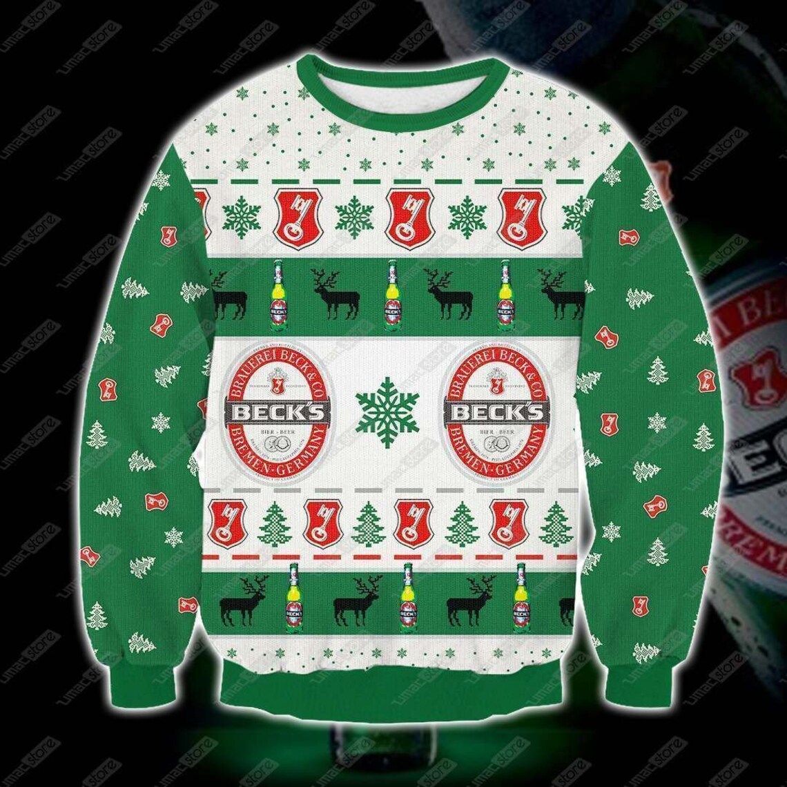 Beck?s Beer Ugly Christmas Sweater Beck?s Beer Ugly Christmas Sweater