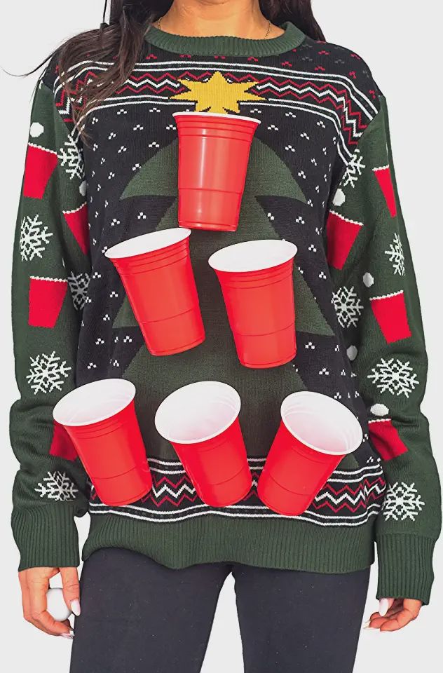 Beer Pong Ugly Christmas Sweater Beer Pong Ugly Christmas Sweater