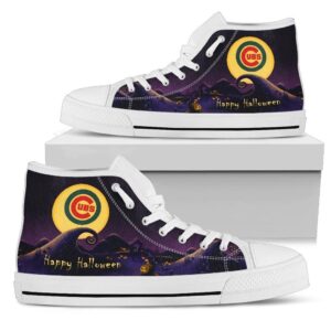 Before Christmas Nightmare Halloween Moonlight Chicago Cubs High Top Shoes