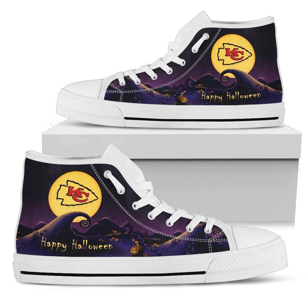 Before Christmas Nightmare Halloween Moonlight Kansas City Chiefs High Top Shoes Before Christmas Nightmare Halloween Moonlight Kansas City Chiefs High Top Shoes