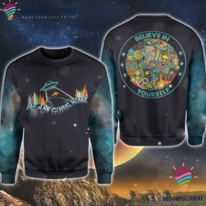 Believe In Yourself Alien For Hippie Lovers Ugly Christmas Sweater