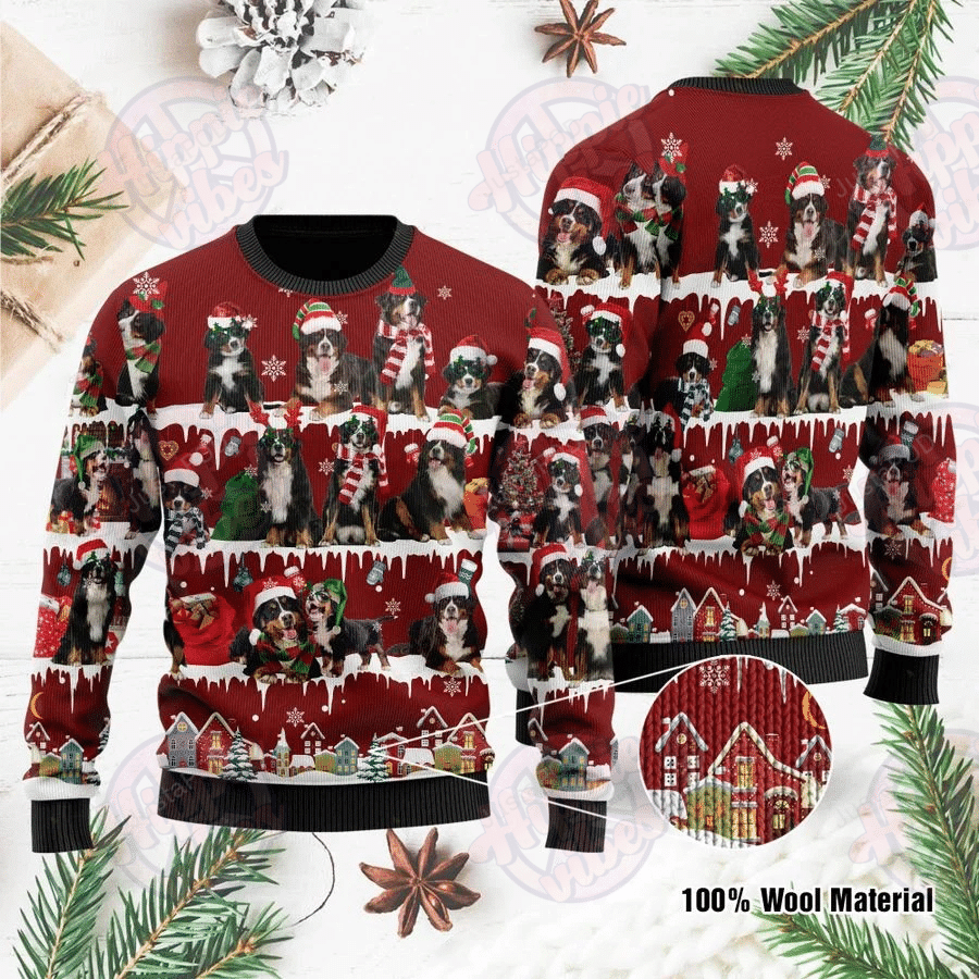 Bernese Mountain Ugly Christmas Sweater Bernese Mountain Ugly Christmas Sweater