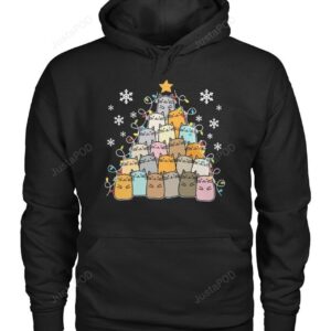 Best Christmas Cat Tree Funny Xmas Cat Hoodie Gift For Cat Lovers 2d Hoodie