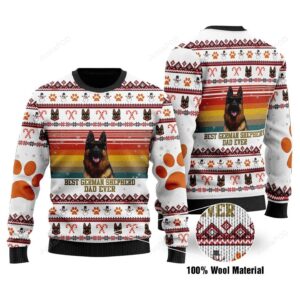 Best German Shepherd Dog Dad Ugly Christmas Sweater