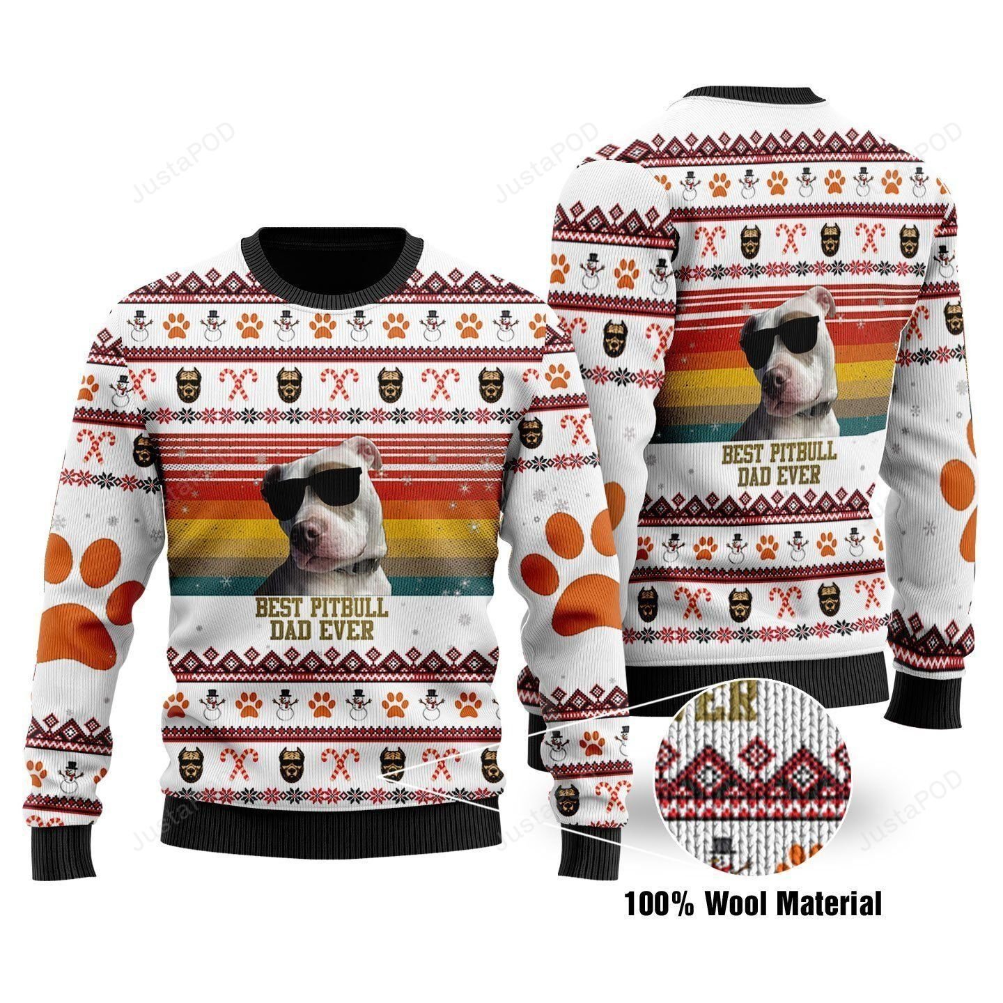 Best Pitbull Dad Ever Ugly Christmas Sweater Best Pitbull Dad Ever Ugly Christmas Sweater