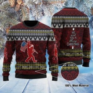 Bigfoot And Mandala Ugly Christmas Sweater