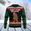 Bigfoot Don?t Stop Believing Ugly Christmas Sweater
