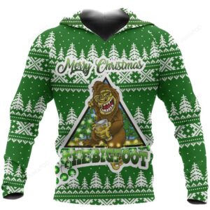 Bigfoot Hoodie Merry Christmas For Unisex 3D All Over Print Hoodie