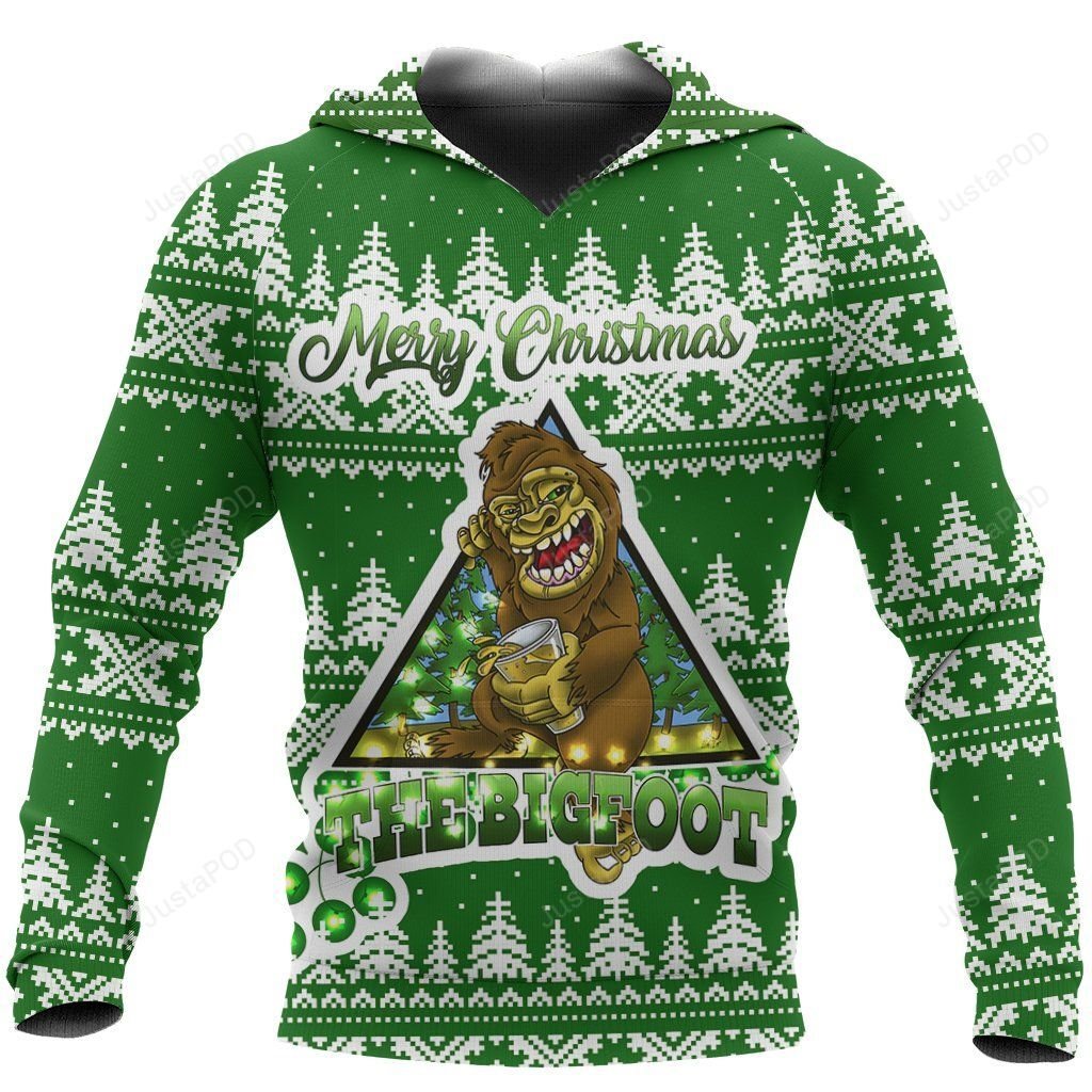 Bigfoot Hoodie Merry Christmas For Unisex 3D All Over Print Hoodie Bigfoot Hoodie Merry Christmas For Unisex 3D All Over Print Hoodie