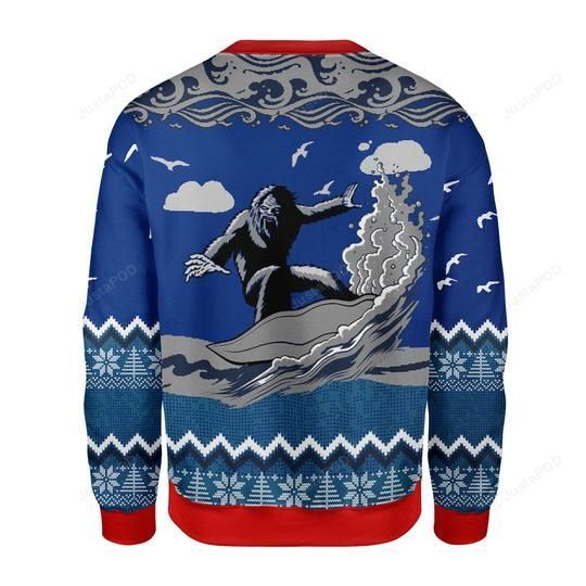 Bigfoot Surfing Ugly Christmas Sweater Bigfoot Surfing Ugly Christmas Sweater