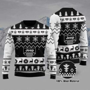 Black And White Jeep Ugly Sweater