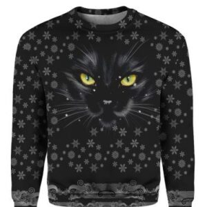 Black Cat For Cat Lovers Ugly Christmas Sweater