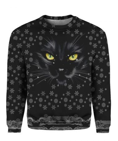 Black Cat For Cat Lovers Ugly Christmas Sweater Black Cat For Cat Lovers Ugly Christmas Sweater