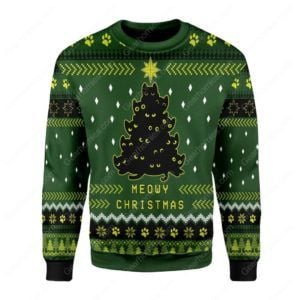 Black Cat For Unisex Ugly Christmas Sweater
