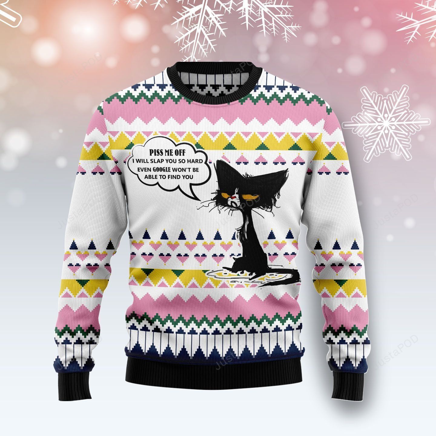 Black Cat Piss Me Off I Will Slap You SO Hard Ugly Christmas Sweater Black Cat Piss Me Off I Will Slap You SO Hard Ugly Christmas Sweater