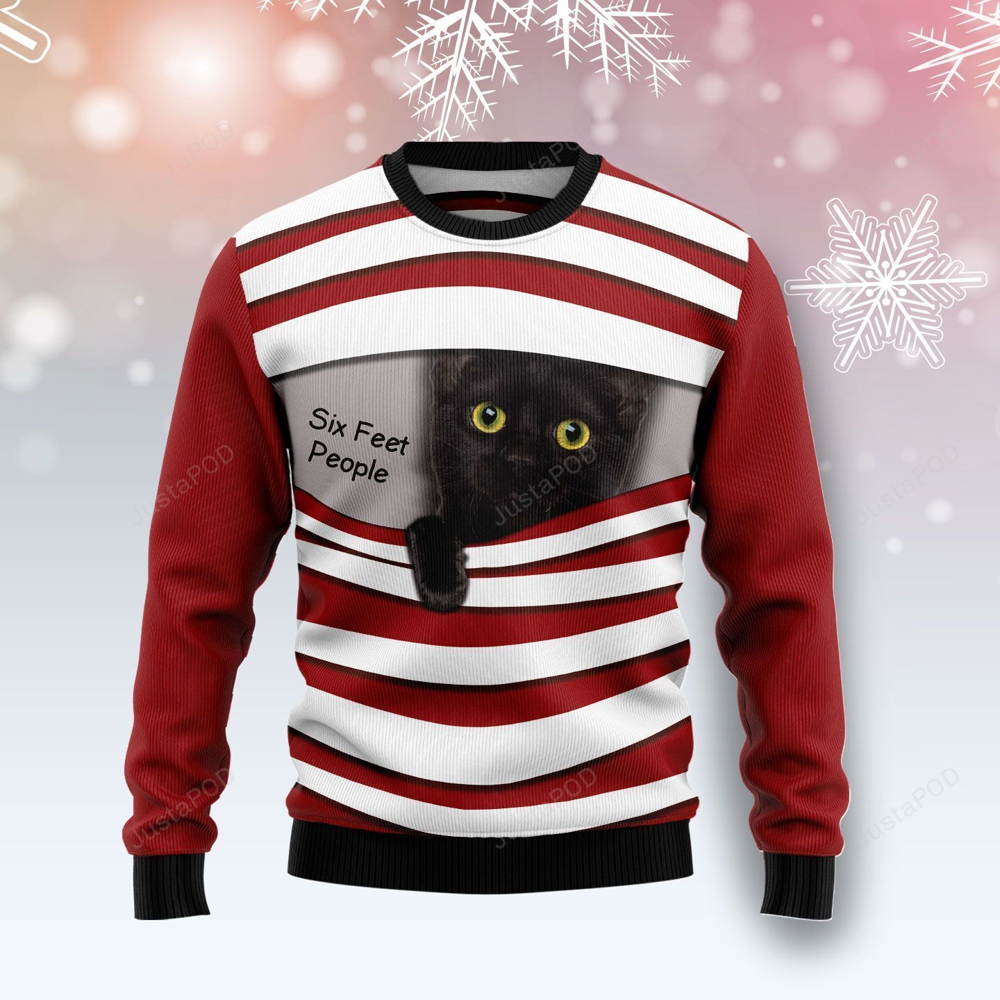Black Cat Six Feet Ugly Christmas Sweater Black Cat Six Feet Ugly Christmas Sweater