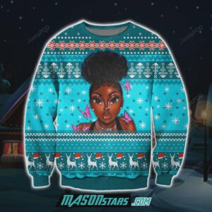 Black Girl 3D Print Knitting Pattern Ugly Christmas Sweater