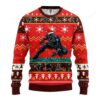 Black Panther Ugly Christmas Sweater Red Brown