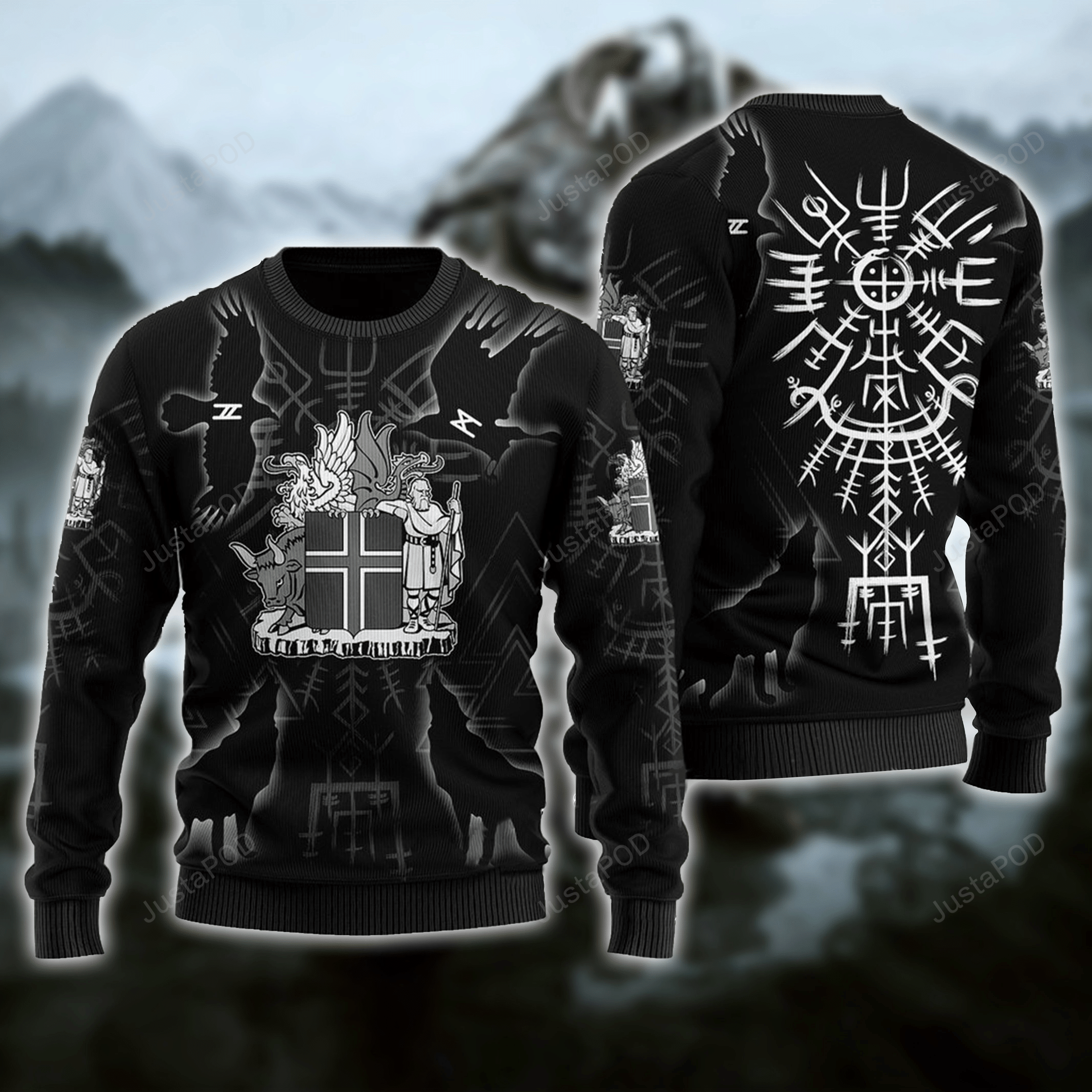 Black Viking Ugly Christmas Sweater Black Viking Ugly Christmas Sweater