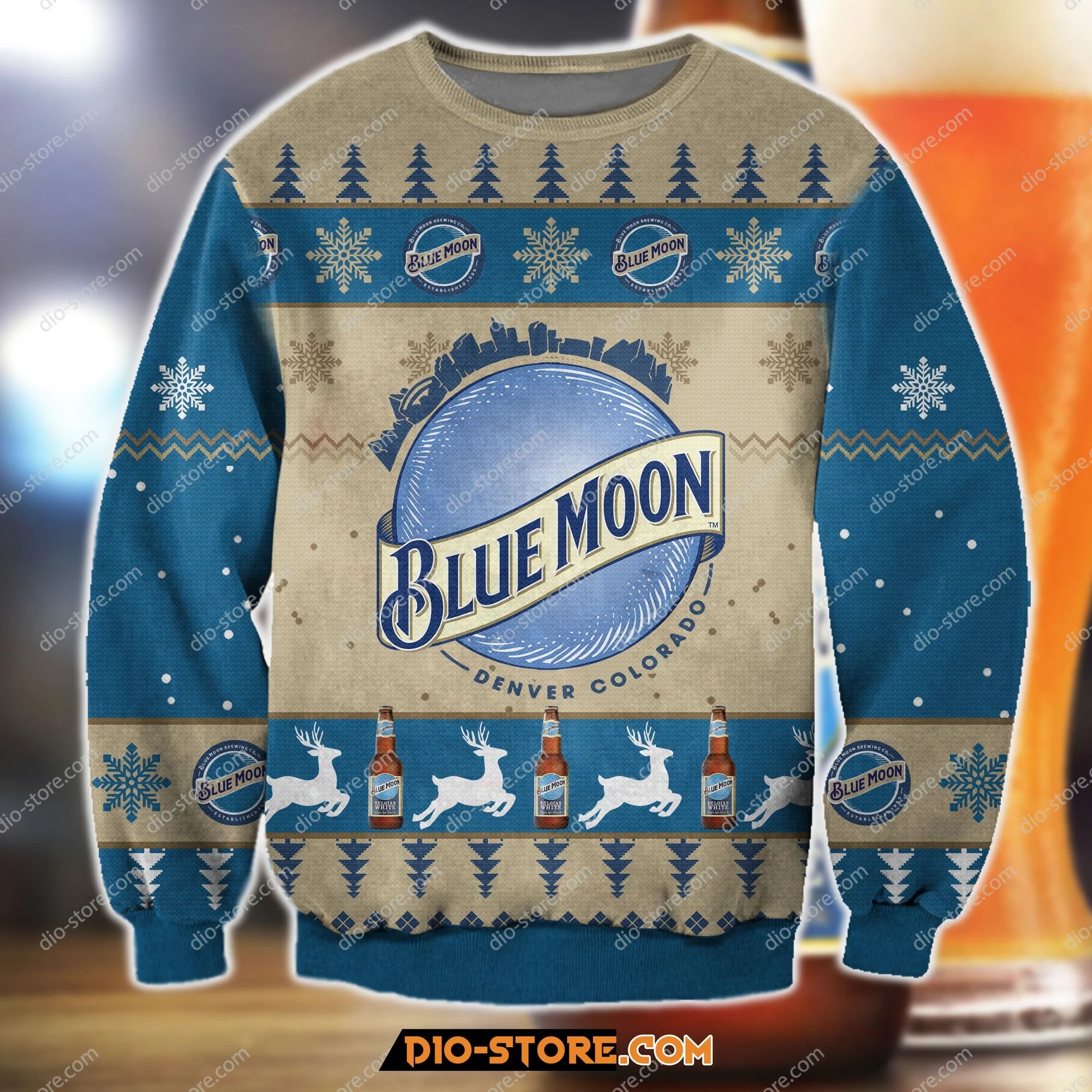 Blue moon knitting pattern 3d print ugly christmas sweater Blue moon knitting pattern 3d print ugly christmas sweater